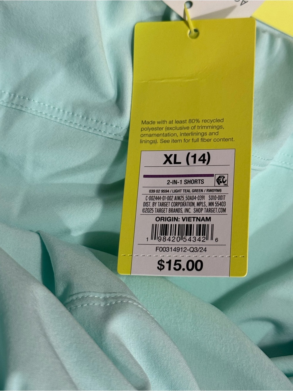 All In Motion Active Light 2-in-1 Mid-Rise Teal & Black Short Set NWT - Picture 13 of 16